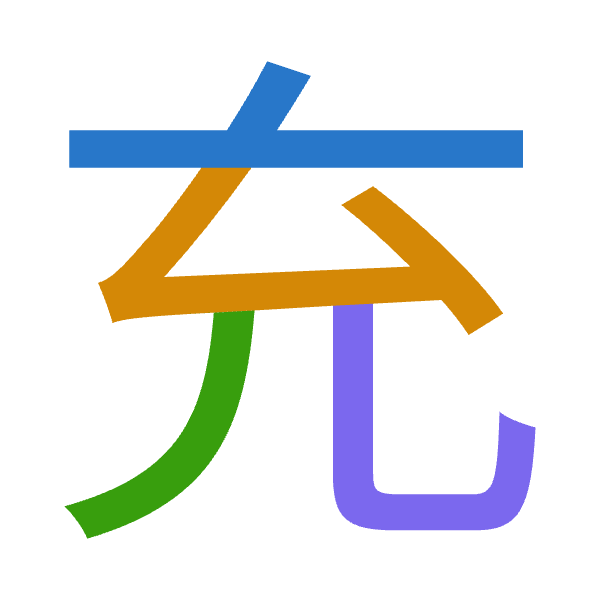 「充」倉頡拆碼：卜戈竹山（YIHU）