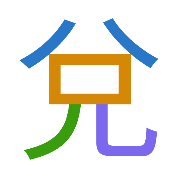 「兌」倉頡拆碼：金口竹山（CRHU）