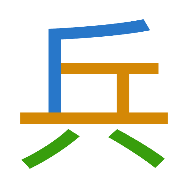 「兵」倉頡拆碼：人一金（OMC）
