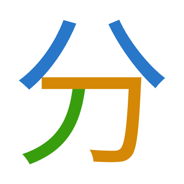 「分」倉頡拆碼：金尸竹（CSH）