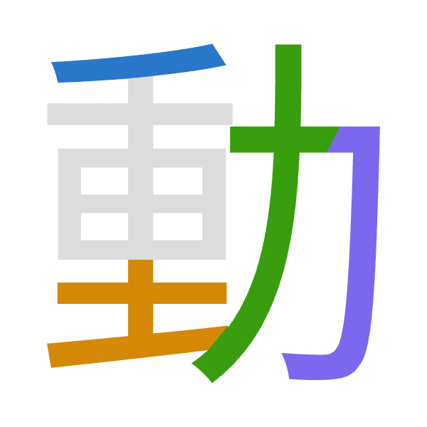 「動」倉頡拆碼：竹土大尸（HGKS）