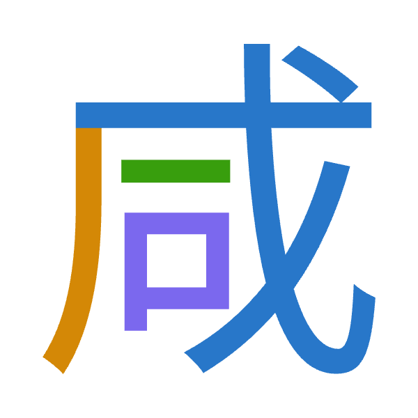 「咸」倉頡拆碼：戈竹一口（IHMR）