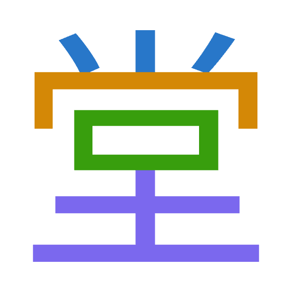 「堂」倉頡拆碼：火月口土（FBRG）