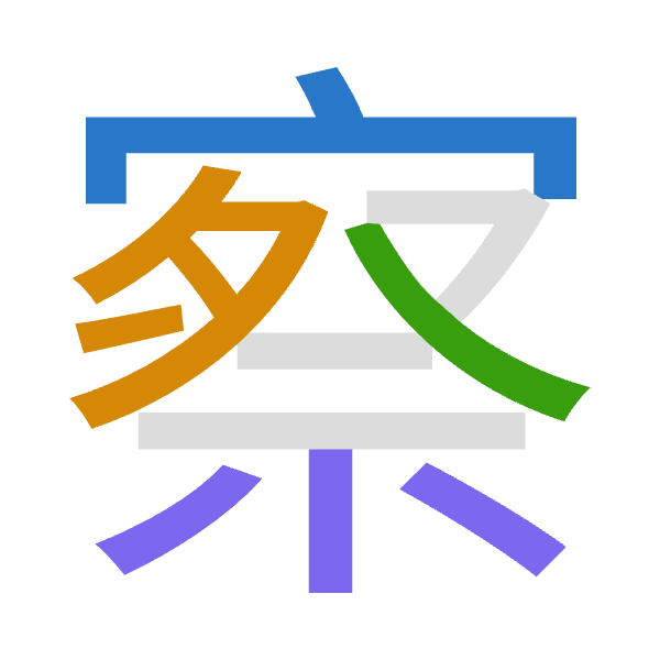 Cangjie decomposition of 察: 十月人火 (JBOF)