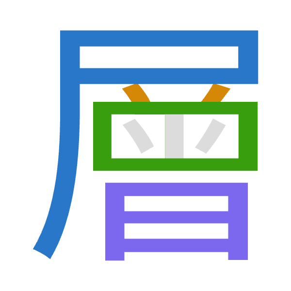 「層」倉頡拆碼：尸金田日（SCWA）