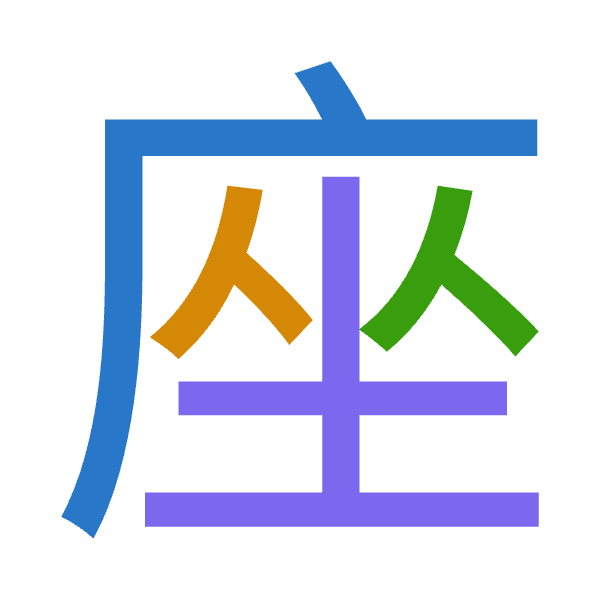 「座」倉頡拆碼：戈人人土（IOOG）