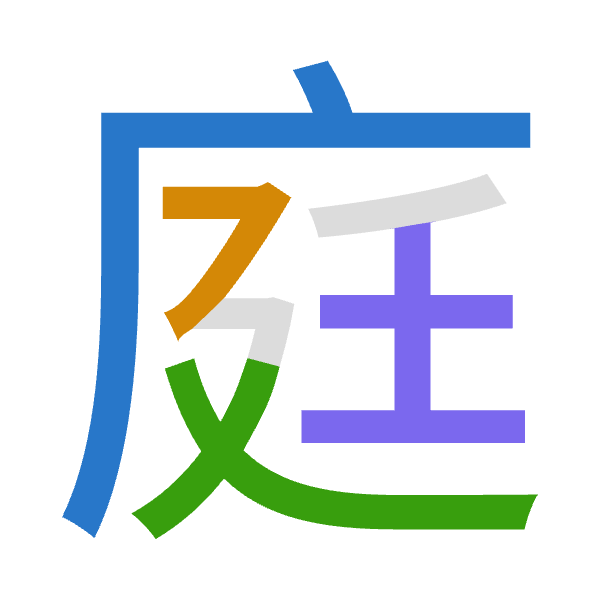 「庭」倉頡拆碼：戈弓大土（INKG）