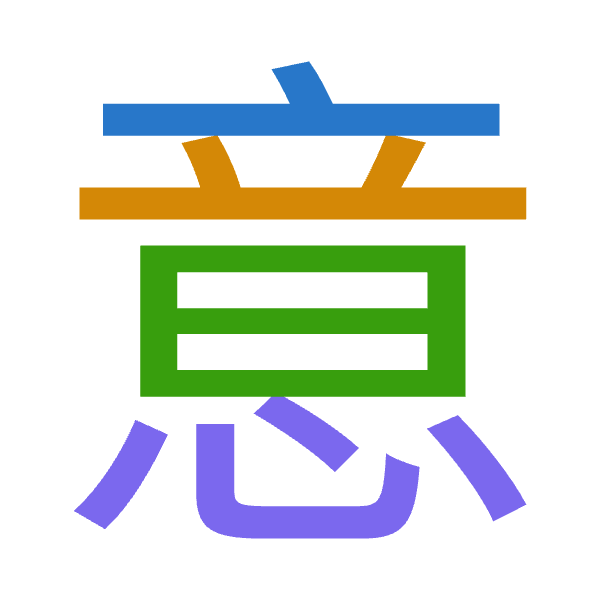「意」倉頡拆碼：卜廿日心（YTAP）