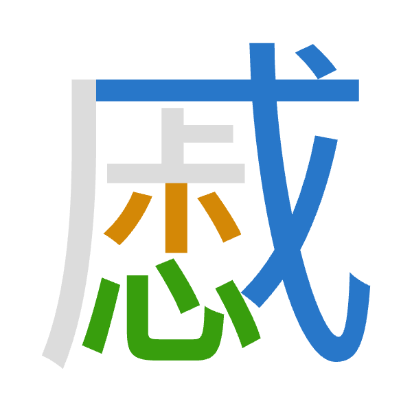 「慼」倉頡拆碼：戈火心（IFP）