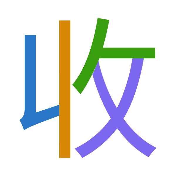 Cangjie decomposition of 收: 女中人大 (VLOK)