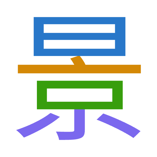Cangjie decomposition of 景: 日卜口火 (AYRF)