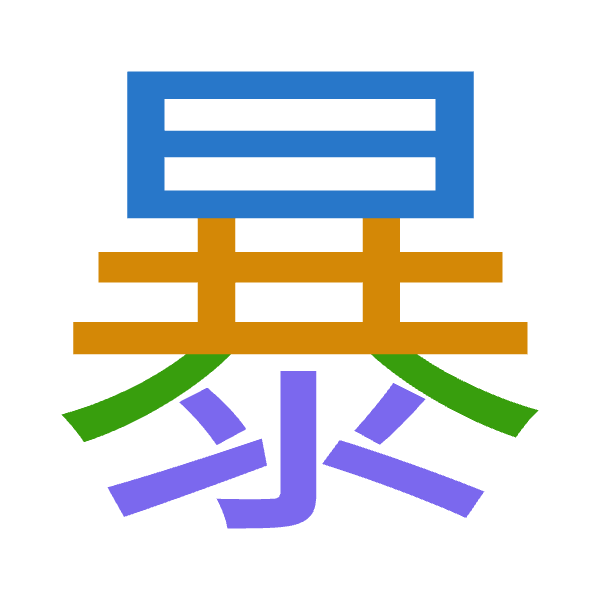Cangjie decomposition of 暴: 日廿金水 (ATCE)