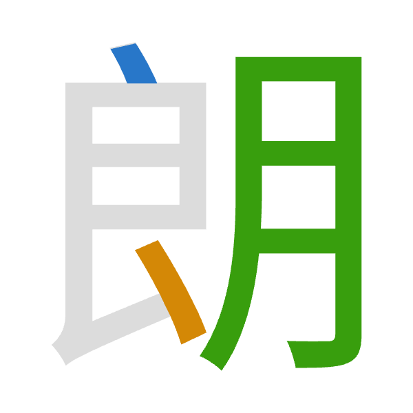「朗」倉頡拆碼：戈戈月（IIB）