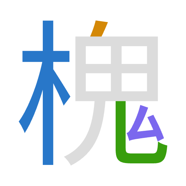 「槐」倉頡拆碼：木竹山戈（DHUI）