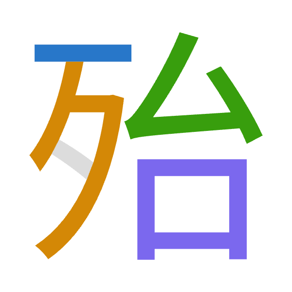 「殆」倉頡拆碼：一弓戈口（MNIR）