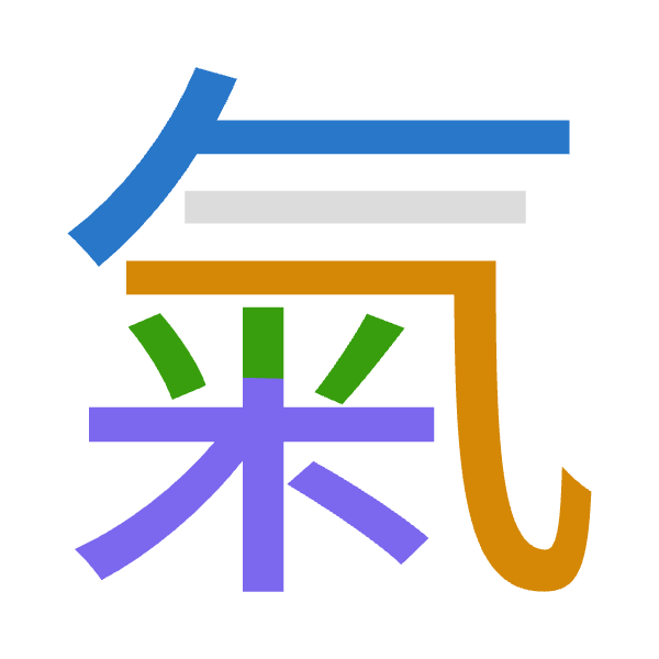 「氣」倉頡拆碼：人弓火木（ONFD）