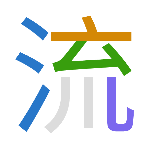 「流」倉頡拆碼：水卜戈山（EYIU）