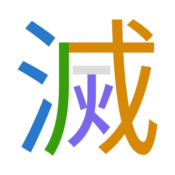 「滅」倉頡拆碼：水戈竹火（EIHF）