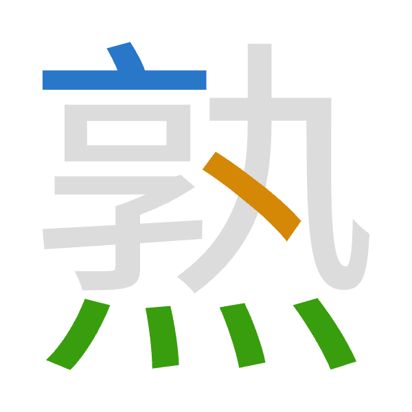 「熟」倉頡拆碼：卜戈火（YIF）
