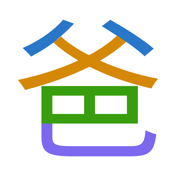 「爸」倉頡拆碼：金大日山（CKAU）