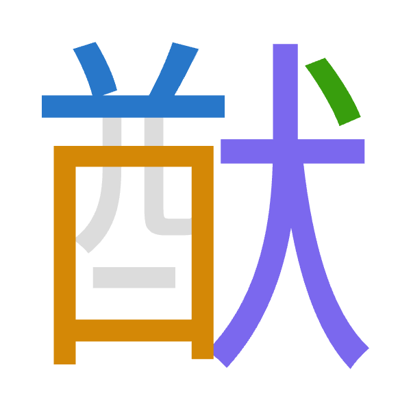 Cangjie decomposition of 猷: 廿田戈大 (TWIK)