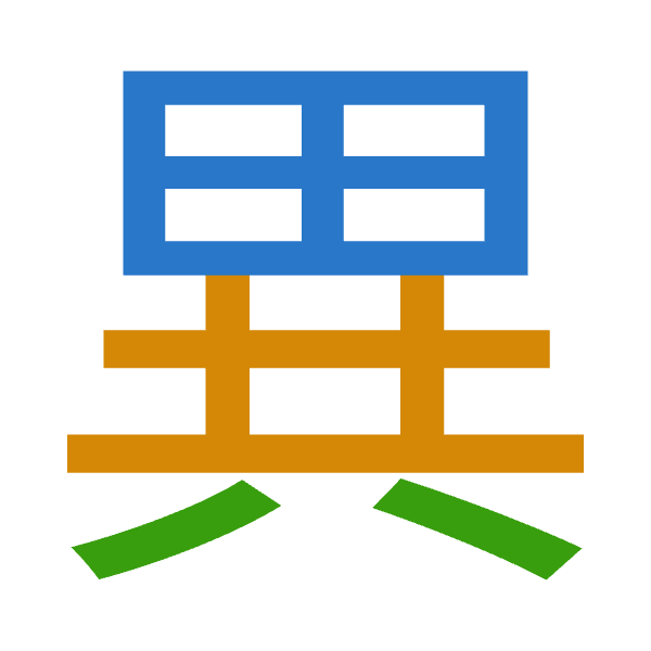 「異」倉頡拆碼：田廿金（WTC）