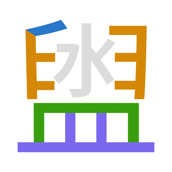 「盥」倉頡拆碼：竹難月廿（HXBT）