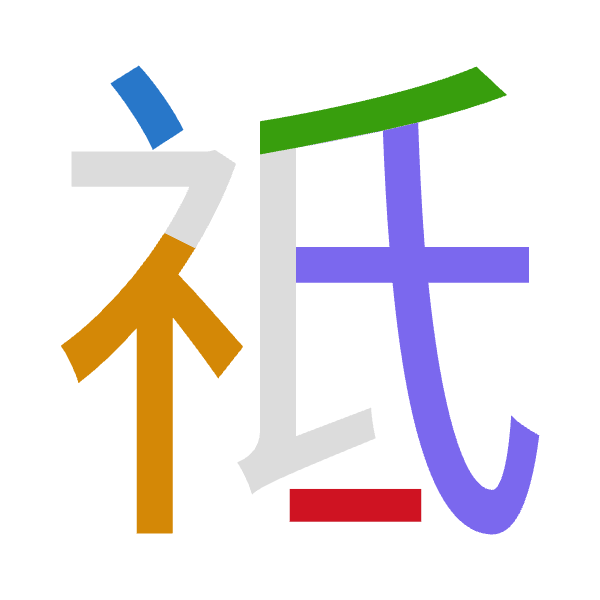 「祗」倉頡拆碼：戈火竹心一（IFHPM）