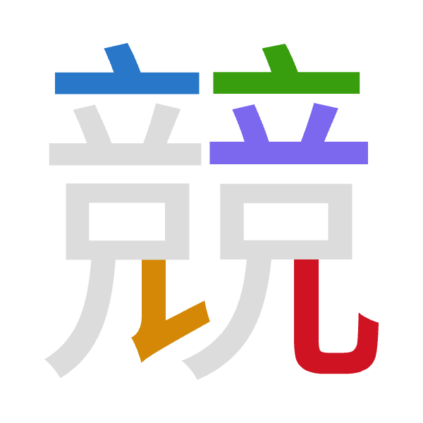 「競」倉頡拆碼：卜山卜廿山（YUYTU）