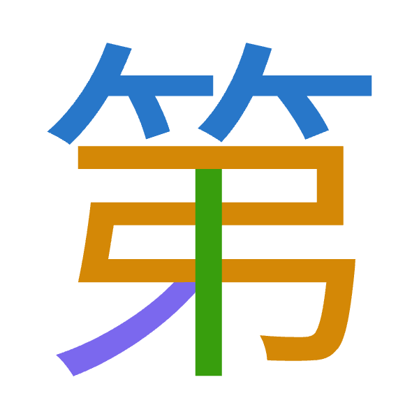 「第」倉頡拆碼：竹弓中竹（HNLH）