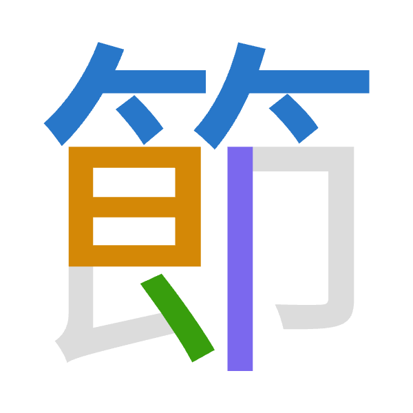 「節」倉頡拆碼：竹日戈中（HAIL）