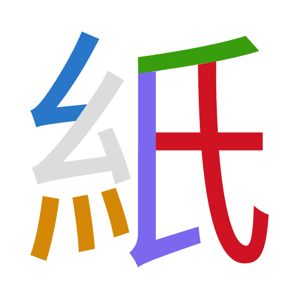 「紙」倉頡拆碼：女火竹女心（VFHVP）