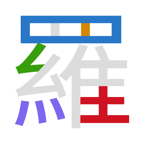 「羅」倉頡拆碼：田中女火土（WLVFG）