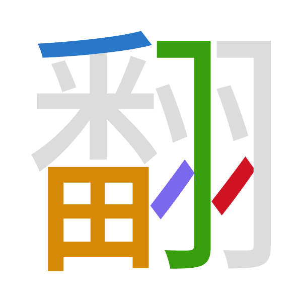 Cangjie decomposition of 翻: 竹田尸一一 (HWSMM)