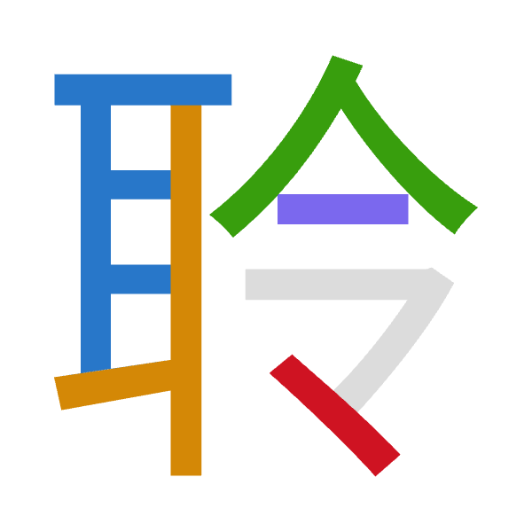 Cangjie decomposition of 聆: 尸十人戈戈 (SJOII)