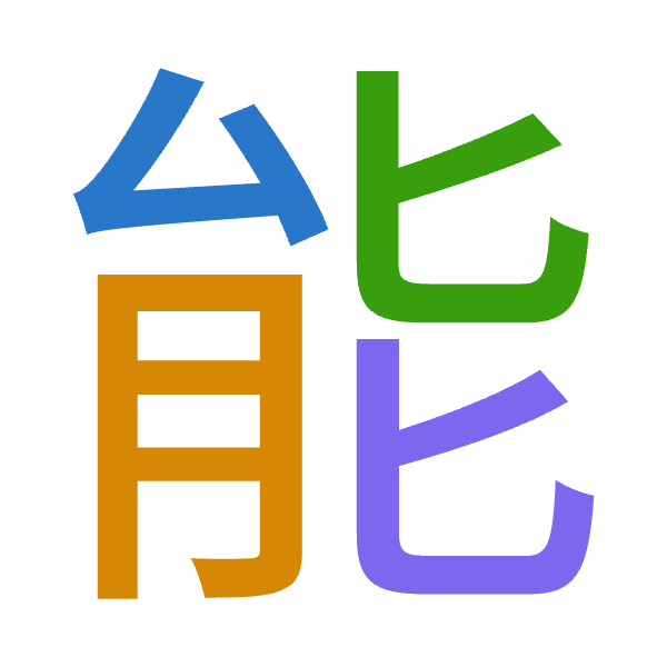「能」倉頡拆碼：戈月心心（IBPP）