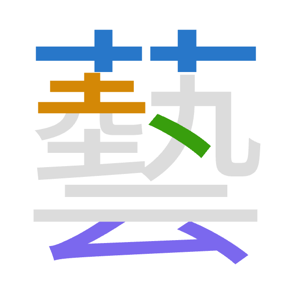 「藝」倉頡拆碼：廿土戈戈（TGII）