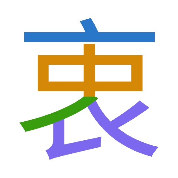 「衷」倉頡拆碼：卜中竹女（YLHV）