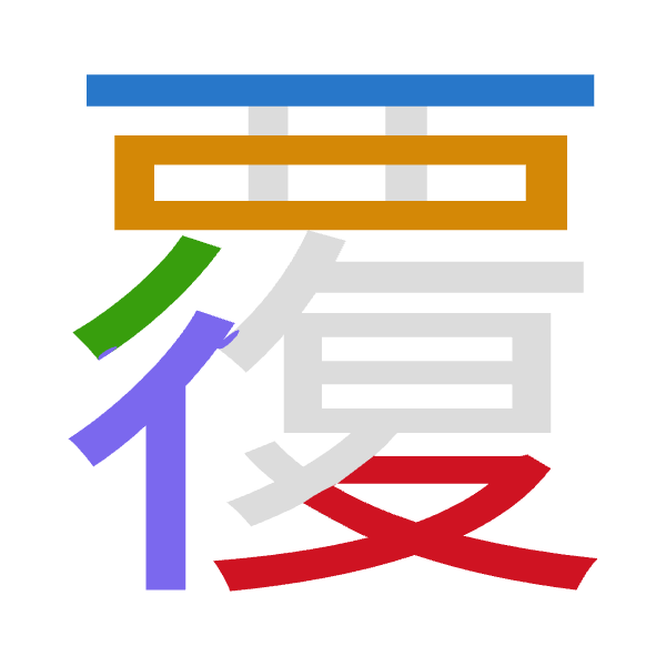 「覆」倉頡拆碼：一田竹人水（MWHOE）