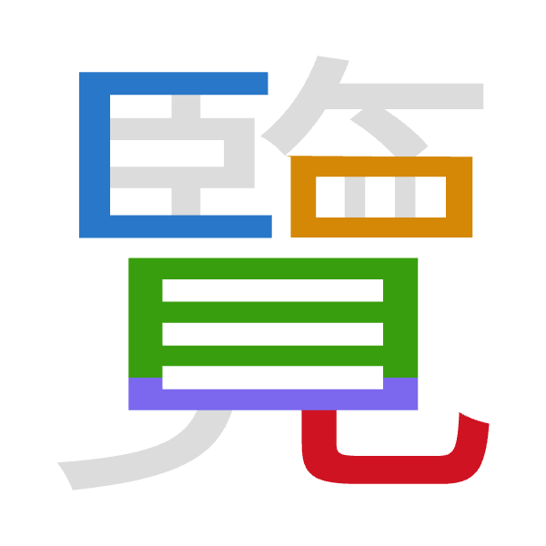 「覽」倉頡拆碼：尸田月山山（SWBUU）