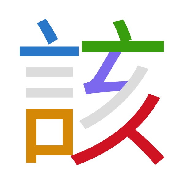 「該」倉頡拆碼：卜口卜女人（YRYVO）