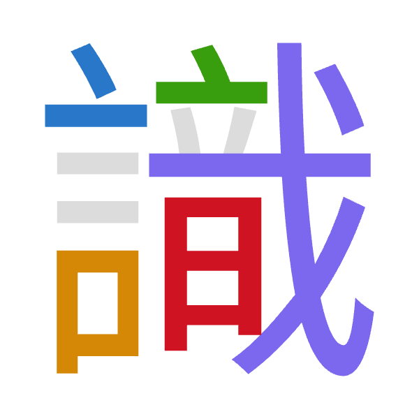 「識」倉頡拆碼：卜口卜戈日（YRYIA）