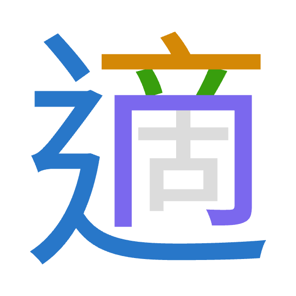 「適」倉頡拆碼：卜卜金月（YYCB）