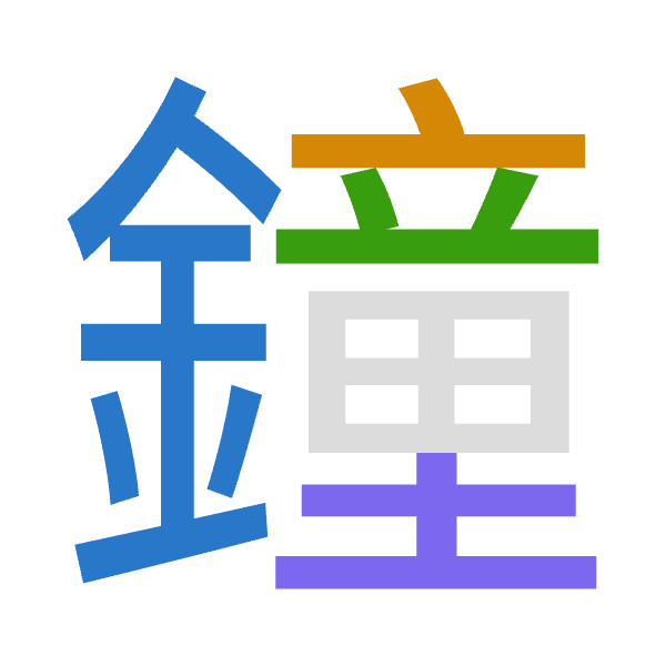 「鐘」倉頡拆碼：金卜廿土（CYTG）