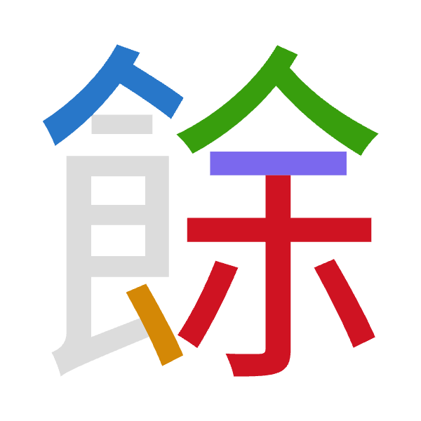 「餘」倉頡拆碼：人戈人一木（OIOMD）