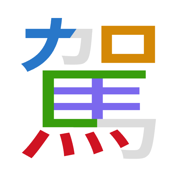 「駕」倉頡拆碼：大口尸手火（KRSQF）